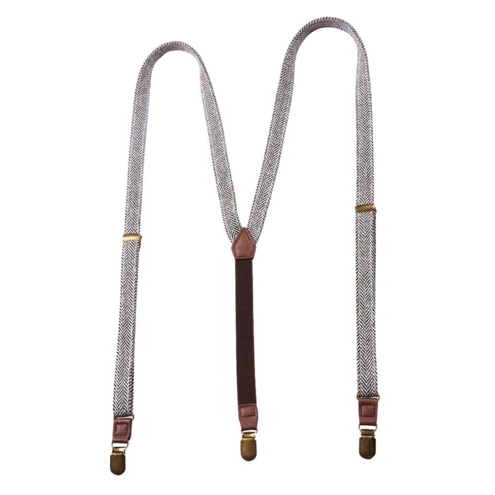 Ретро Дизайн Британский Стиль Подтяжки Эластичный Ремень Полосатые Подтяжки Y-образные Подтяжки Идея для Подарка 2