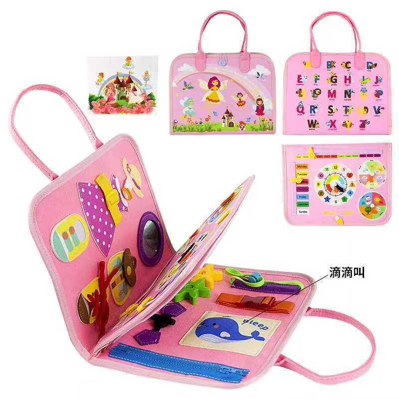 Felt Learning Early Education Board Felt Children Diy Busy Board Montessori Children'S Puzzle Teaching Dress And Tie Shoelaces