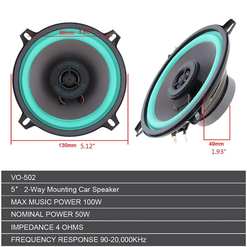 1Pc Universal Car HiFi Coaxial Altifalante 2 Vias Veículo Painel Auto Música Buzina Estéreo Full Range Frequência Alto-falante