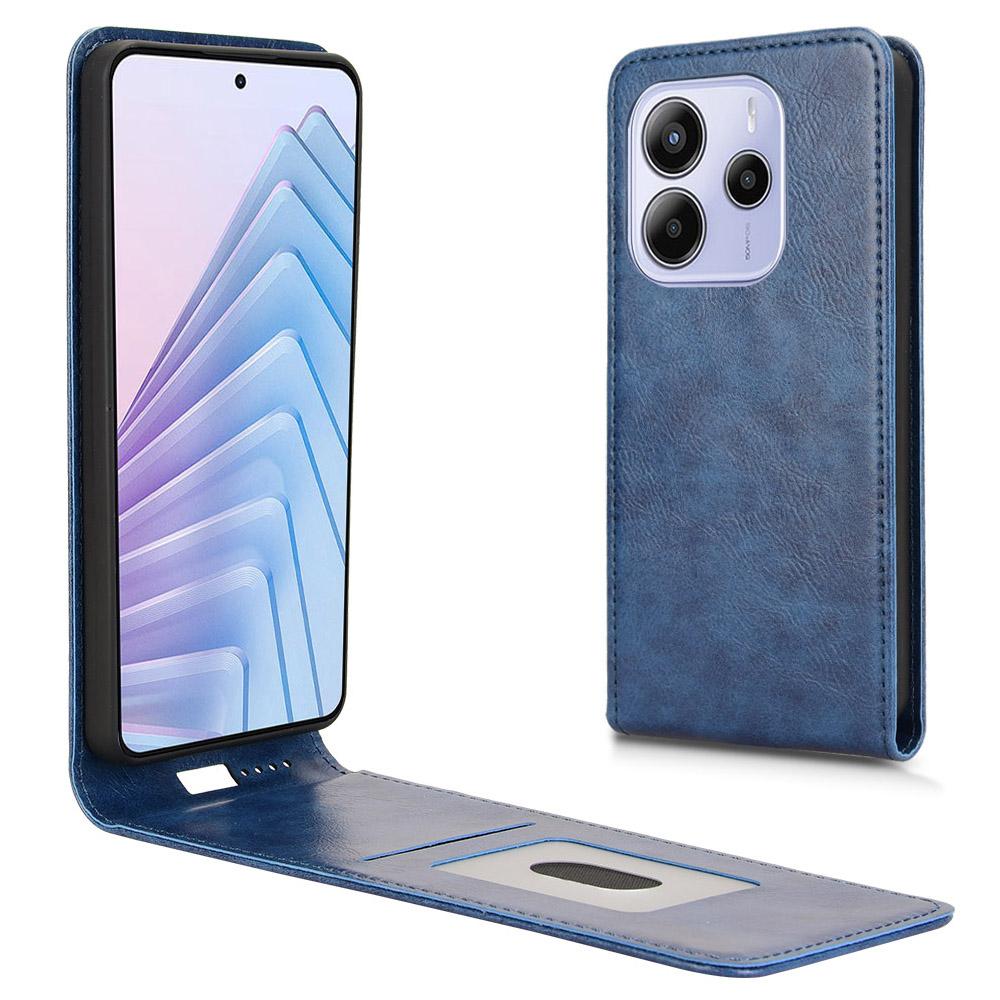 For Xiaomi Redmi Note 14 4G (163.25x76.55x8.16mm) Etui med kortlomme Magnetisk vertikalt flipdeksel i lær