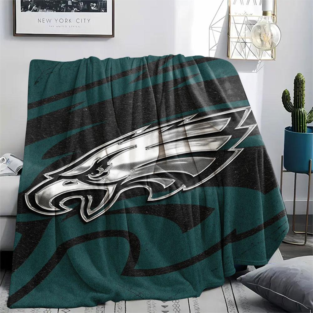 Philadelphia Eagles Printed Flannel Blanket, soft throw for bedroom sofa, washable, fan merchandise, great gift.