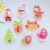 10Pcs Cute Cartoon Santa Claus, Snowman Flat Back Resin Cabochons Scrapbooking DIY Jewelry Craft Decoration Accessorie