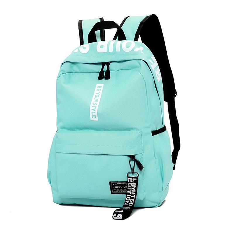 Large Capacity Student Backpack Sports Bag Female Book Bag Male Solid Color Waterproof Nylon Casual Backpack School Bag