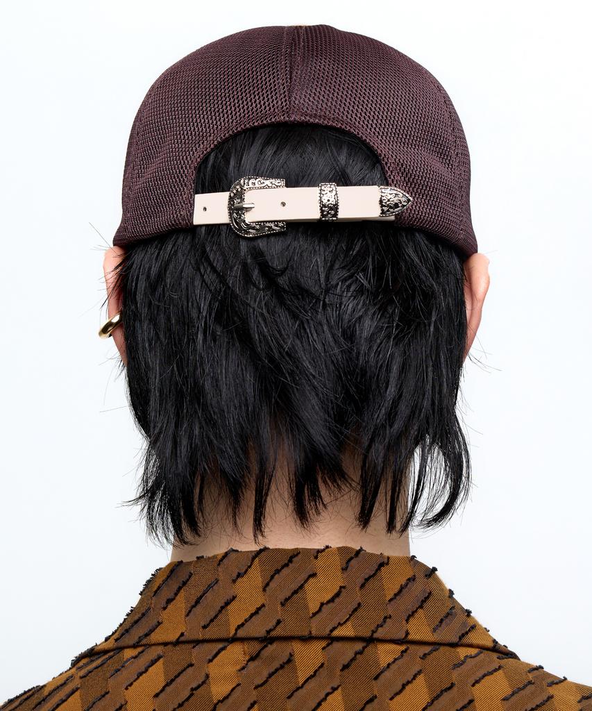 Aleseueseussi Western Rivet Mesh Cap - Brown/Beige