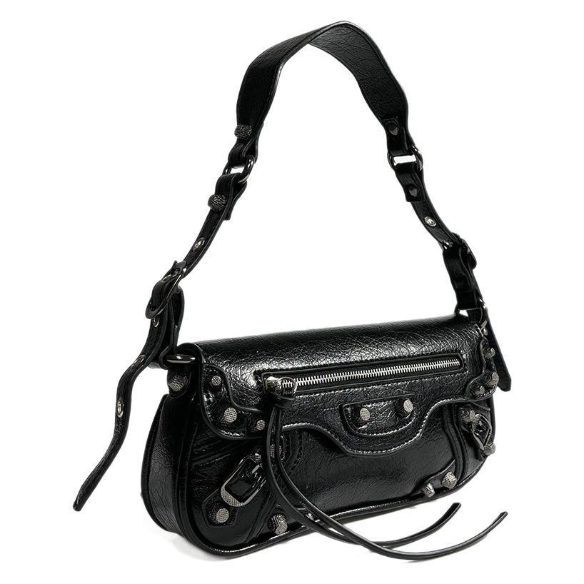 Retro Sweet Cool Women's Motorcycle-Style Baguette Shoulder Bag