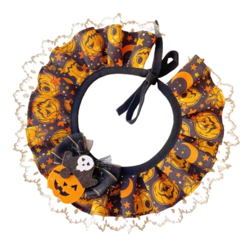 Cool Pet Pumpkin Lace Collar Creative Pet Bib Scarf  Small Medium Pets