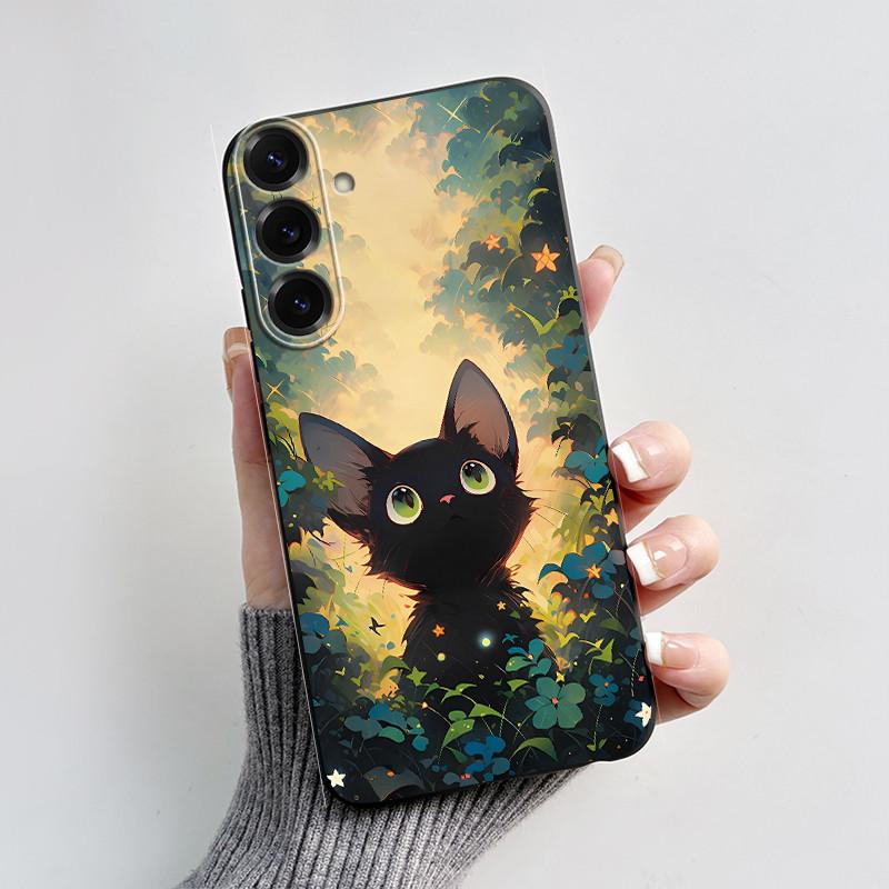 For Samsung Galaxy A26 A36 A56 5G Casing New Design 2024 Heart Printed Black Matte Soft Silicone Protective Cover Case