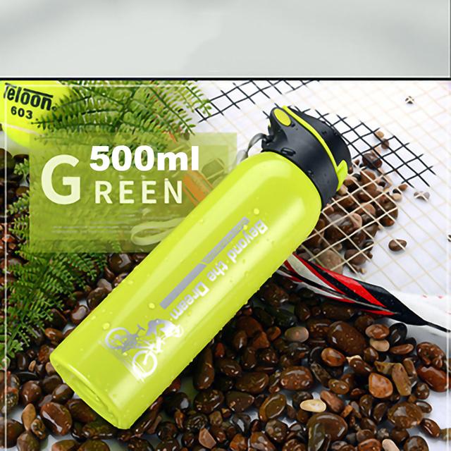 Fahrrad-Wasserflasche Vakuum Edelstahl Fahrrad-Wasserflasche doppelwandig einfacher Thermobecher isoliert mit Strohhalm 500ML