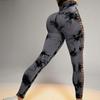 Hollow Out Breathable Tight Fitting Sports Yoga Leggings Pants Women High Waist Hip Lifting Fitness Legging Pants Ladies Tie Dye Slim Yoga Pants 25606