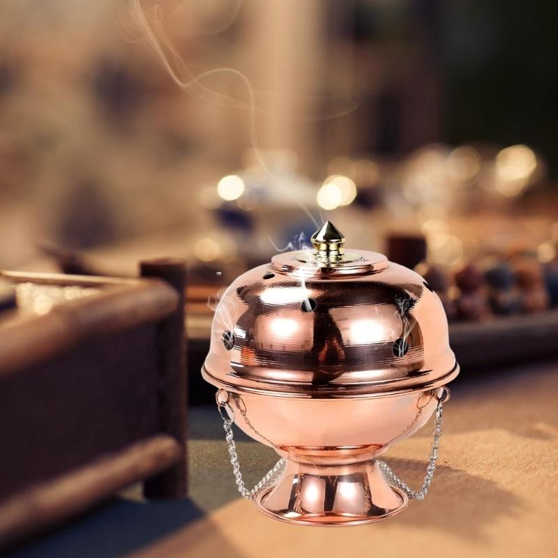 Classical Copper Hanging Incenses Burners Traditional Tibetan Censers Stove with Chain For Family Use And Table Decors