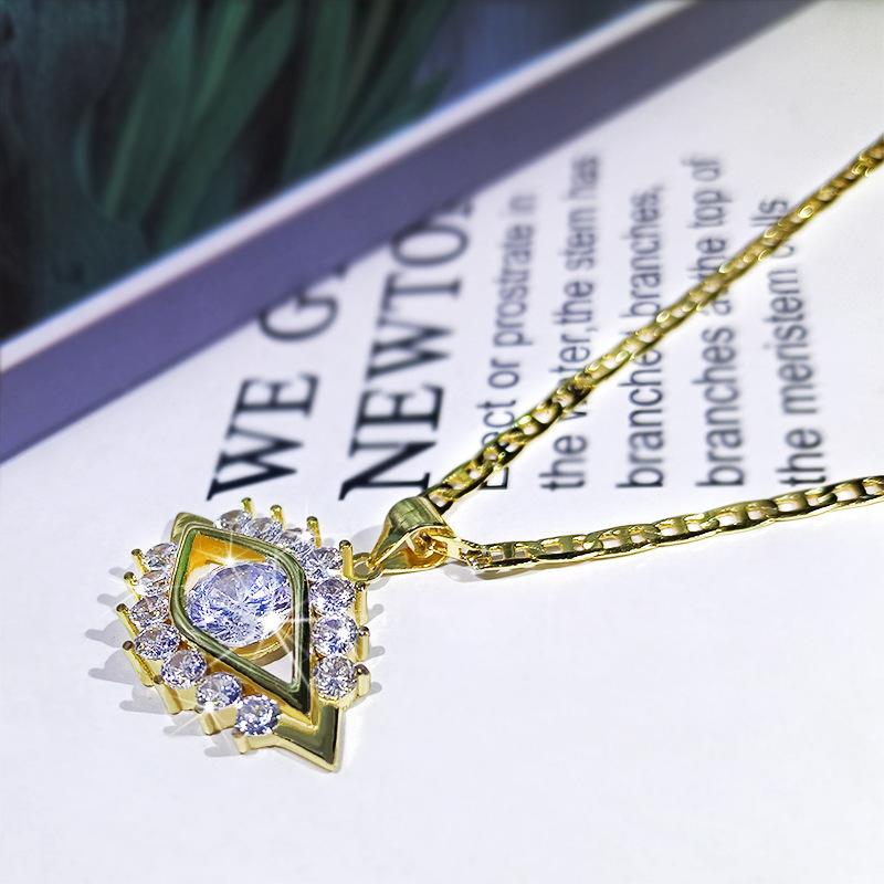 Fashionable Gold Plated Zircon Necklace Demons Eye Shape Alternative Necklace