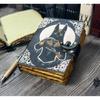 Egyptian Cat Book of Shadows Leather Journal - Leather Print Journal, Wiccan