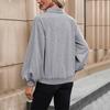 YYFS Women's Fashion Casual Solid Color Print Long Sleeve POLO Neck Blouses & Shirts