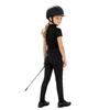 Mädchen Reitsport Reiten Reißverschluss Stehkragen Rüschenärmel Kontrastbesatz Oberteil Anti-Rutsch Vollbesatz Reithose Outfit