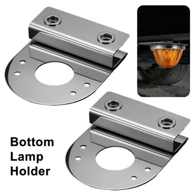 2Pcs Bottom Light Bracket for Watermelon Lamp Stainless Steel Clamp-On Mount No Drilling