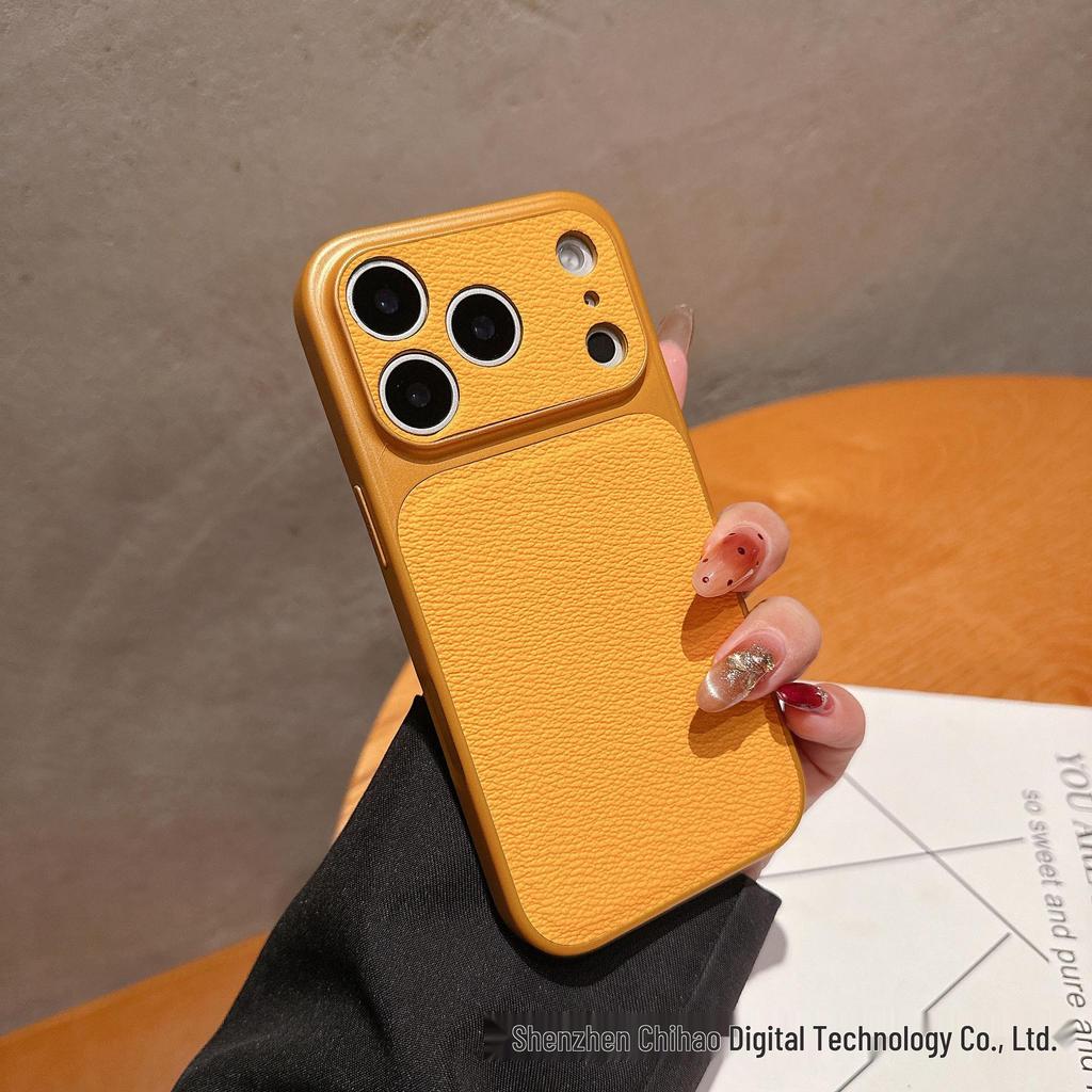 iPhone 17 Pro Max Lychee Pattern Case: Simple Precise Hole Design, Anti-fall PC for Apple 16