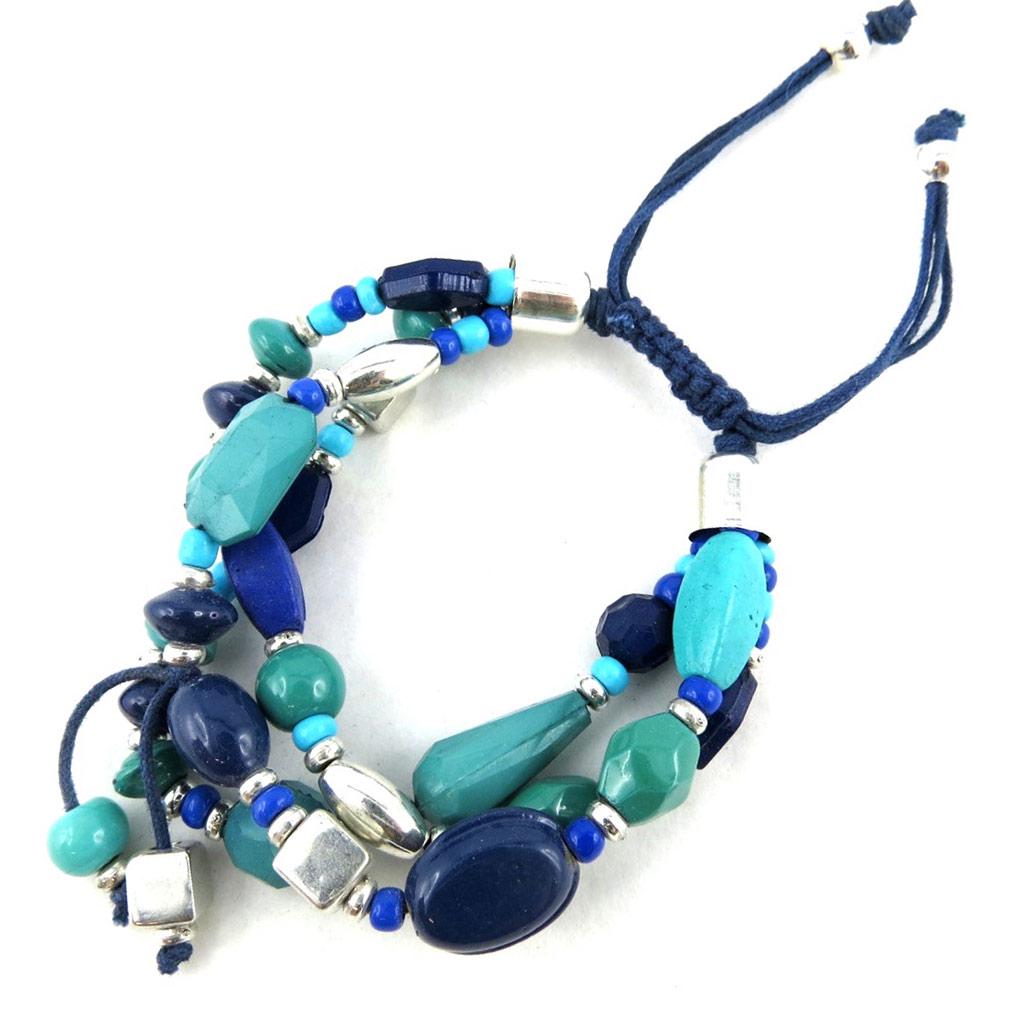Les Trésors De Lily [N1142] - Bracelet ethnique 'Kilimanjaro' bleu turquoise