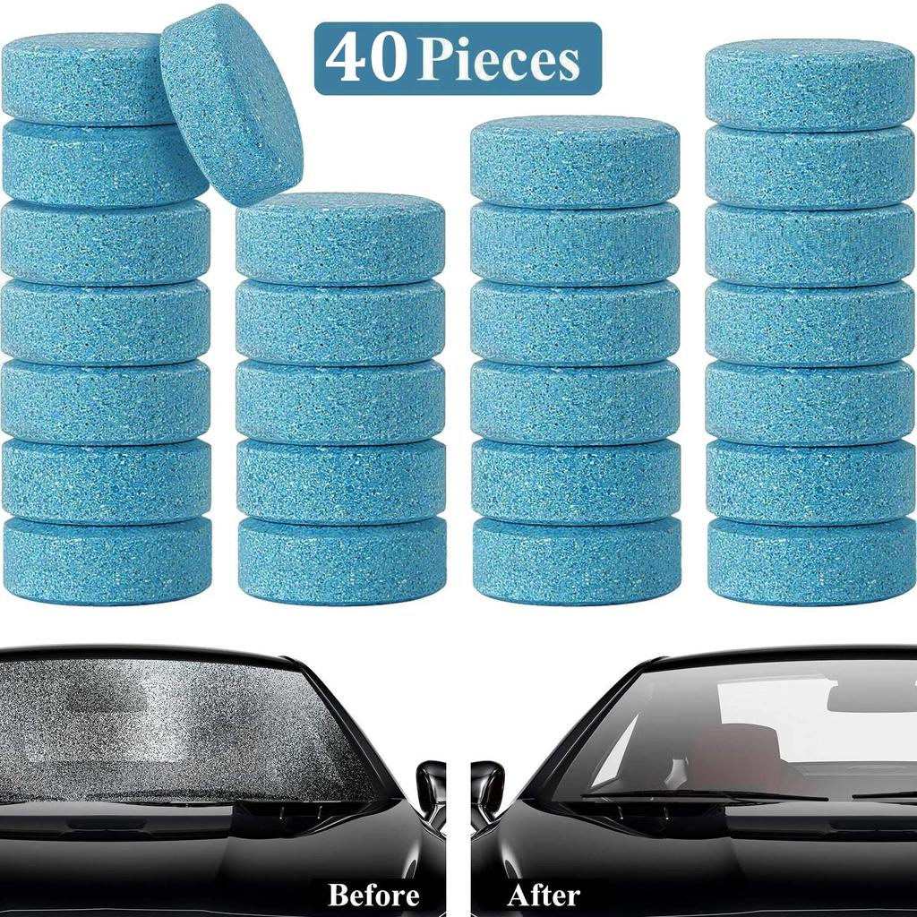50 Tabletas Concentradas Detergente Limpiador Efervescente para Parabrisas de Coche Ultraclaro Limpiacristales para Hogar Inodoro