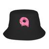 Drippy Pink Frosted Sprinkled Pixel Donut Bucket Hat  Hip Hop Fisherman Caps Vacation Sun Hats For Couple Casual Design Cap