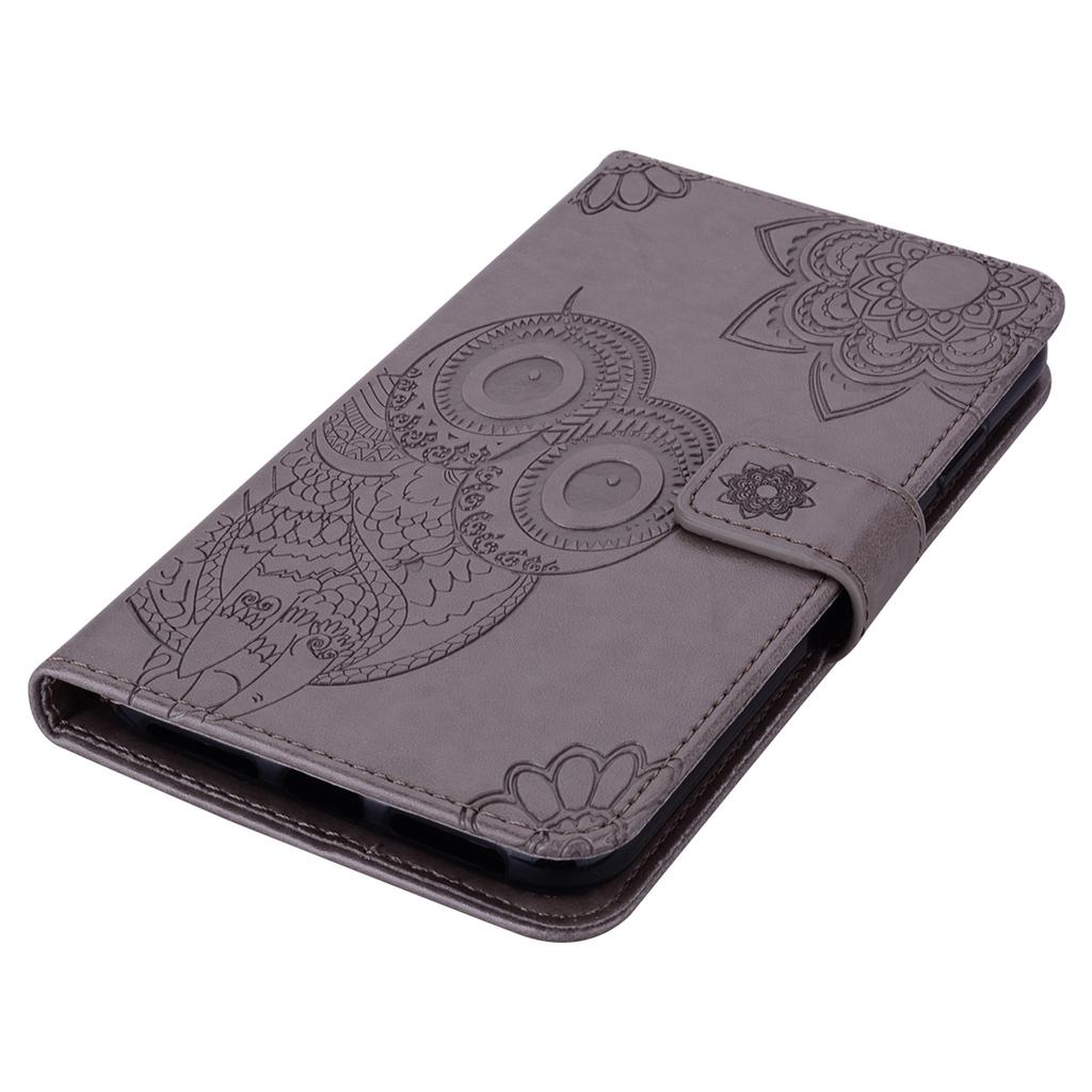 For Samsung Galaxy S24 FE Case Owl Flower Imprinted Leather Cover Wallet with Strap