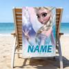 1pc Frozen8 Beach Towel with Custom Name, Beach/Swimming/Bath/Picnic/Camping Towel, Suitable for Seaside Beaches