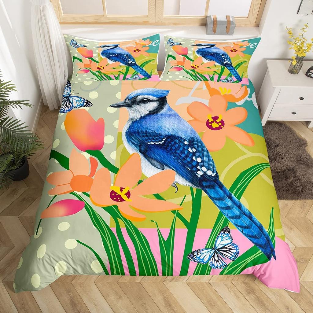 Boho Mandala Duvet Cover Collection Hummingbird Bedding Collection Microfiber Farmhouse Cute Birds Comforter Cover Queen For Kids Boys Girls