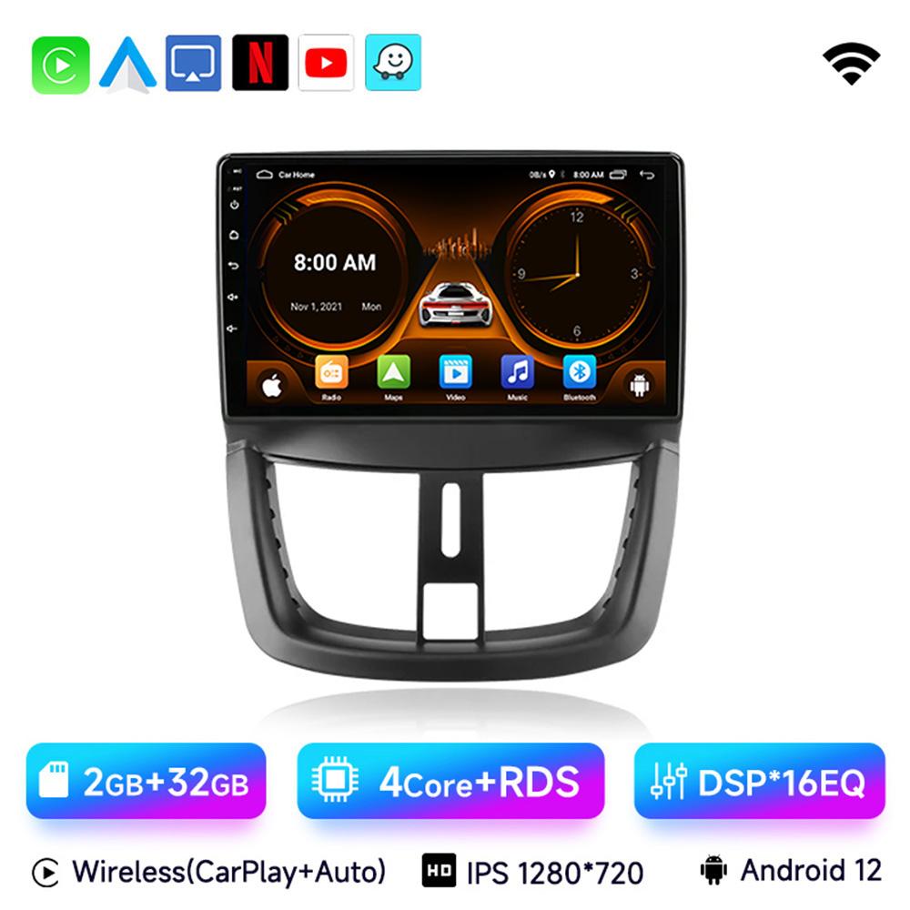 JIUYIN 9 Inch Car Radio For Peugeot 207 207CC 2006 - 2015 Android 13 Wireless CarPlay Auto Car Intelligent Systems No 2din DVD