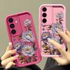 Purple Flower Pattern Shockproof Back Cover for Samsung S25 S24 S23 S22 Ultra A15 A55 A35 A34 A06 A05 A53 A54 Silicone Soft Lens Protection Matte Case