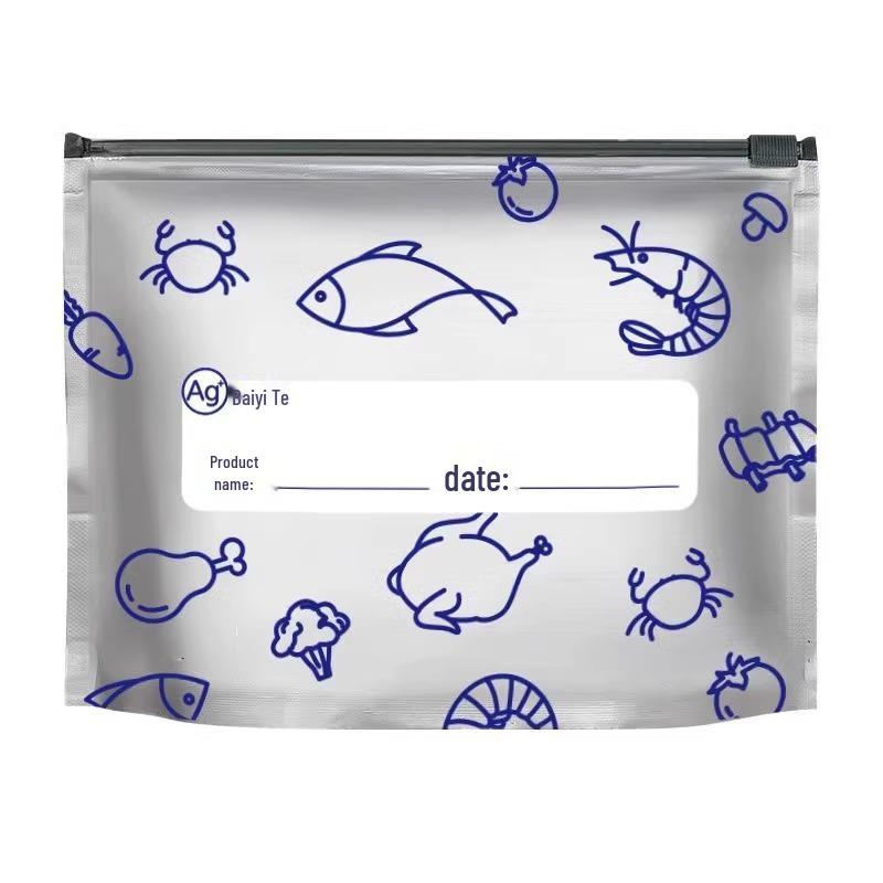 Zipper Seal Aluminum Foil Fresh-Keeping Freezer Bag for Household Food Storage