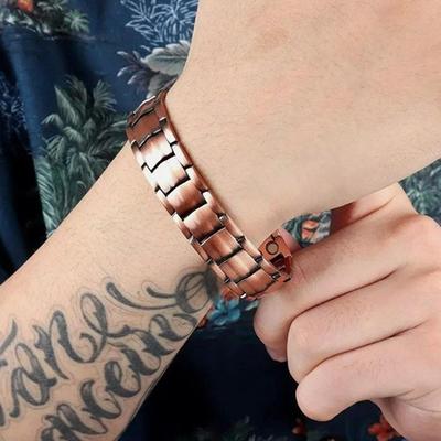 Pulseras Magnéticas para Hombres Pulsera Magnética de Cobre Puro Joyería Accesorios de Joyería para Correr Deportes Gimnasio Padres Exteriores