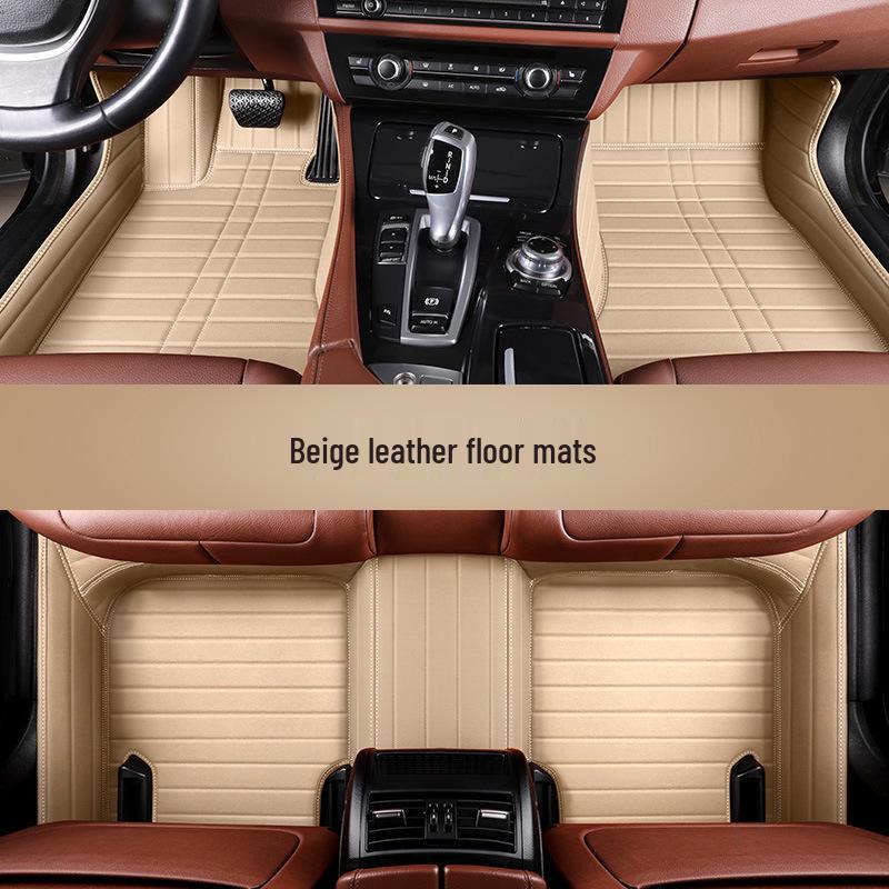 Genuine Leather Car Floor Mats for 22 Volkswagen Models: Magotan, Tiguan L, Teramont X, Passat - Full Surround.