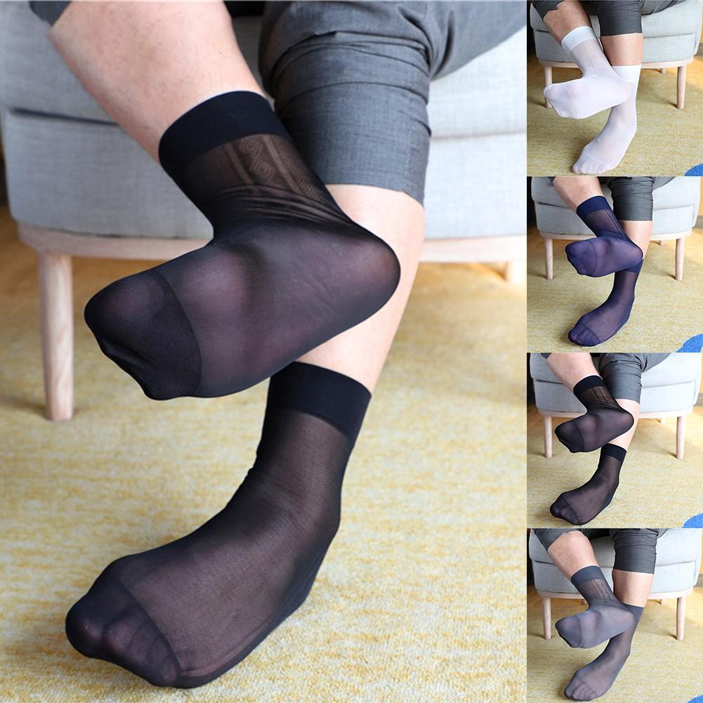 Herren Socken Elastisch Abend Formal Leicht Durchsichtig