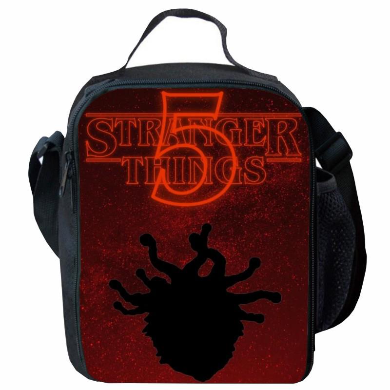 Stranger Things 5 Lunch Bag: Cartoon Picnic Bag for Primary Students with Ice Pack