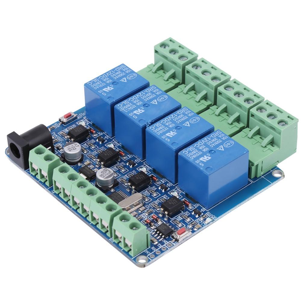 Low Power 4 Channel Relay DC 12V STM8S103F3 Microcontroller 4 Channel Relay Relay Module Smart Control Systems