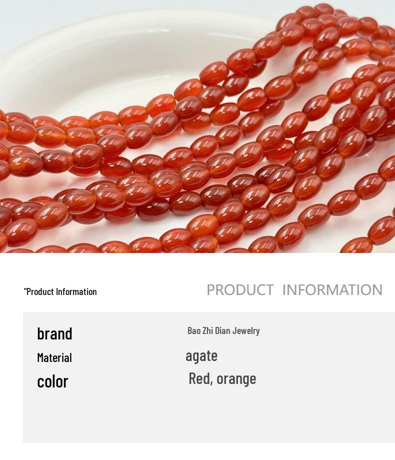 Red Agate Chalcedony Loose Beads for DIY Bracelets, Anklets, and Necklaces