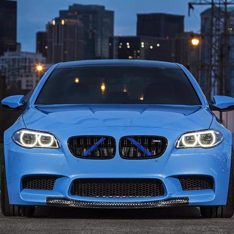 2pcs Car Front Grille Nose Trim Air Inlet Bar Strip Vent Sport Sticker for X1X2X3X4X5 Modify 1 2 3 4 5 6 7series