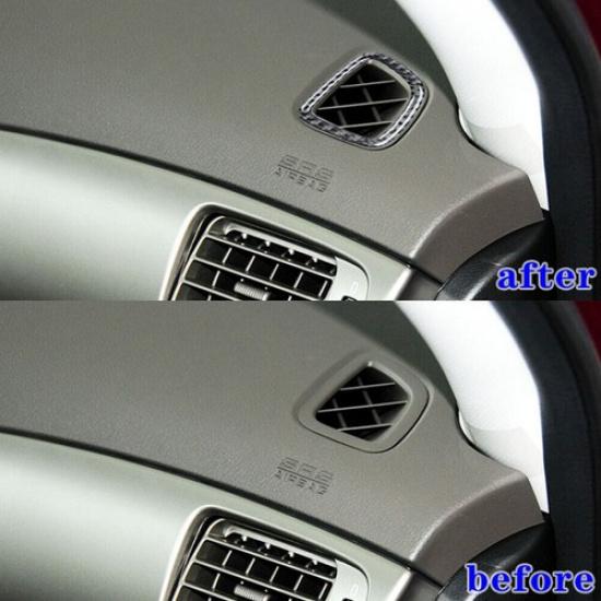 4pcs Carbon Fiber Dash Air Vent Sticker Trim Fits For Subaru Forester 2009-2013