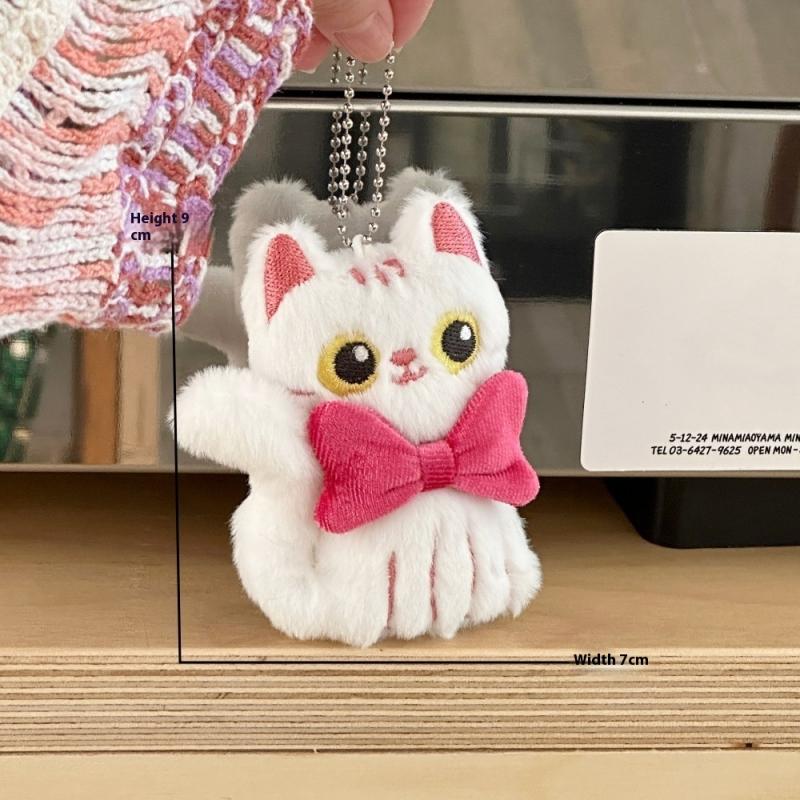 Cartoon Cute Big Eyed Cat Plush Keychain Kawaii Cat Doll Pendant Car Key Ring Charm Backpack Decoration Accessories Gifts