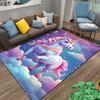 Colorful Unicorn On Clouds Fantasy Carpet for Bedroom Decor Suitable for Use As an Anti-slip for Living Room Bedroom Sofas