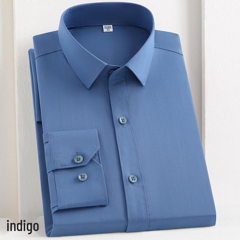 Męska, elastyczna, niegniotąca się biała koszula z włókna bambusowego – koreański styl, biznesowy, formalny, duży rozmiar