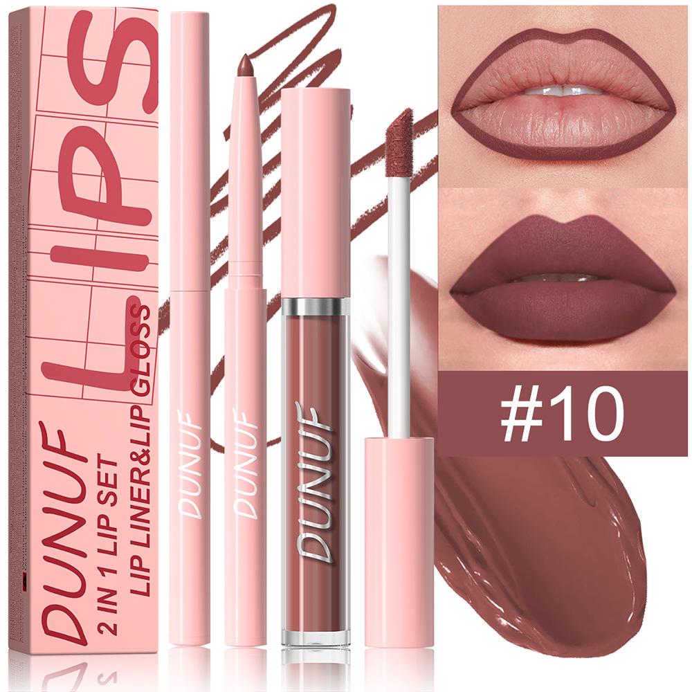 DUNUF 2-in-1 Waterproof Lip Liner & Gloss: Long-Lasting - Please Verify Details!