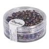 Rocailles a.Garnit.Silver+Rainbow, Ø 4mm, Purple Velvet, Box 17 G