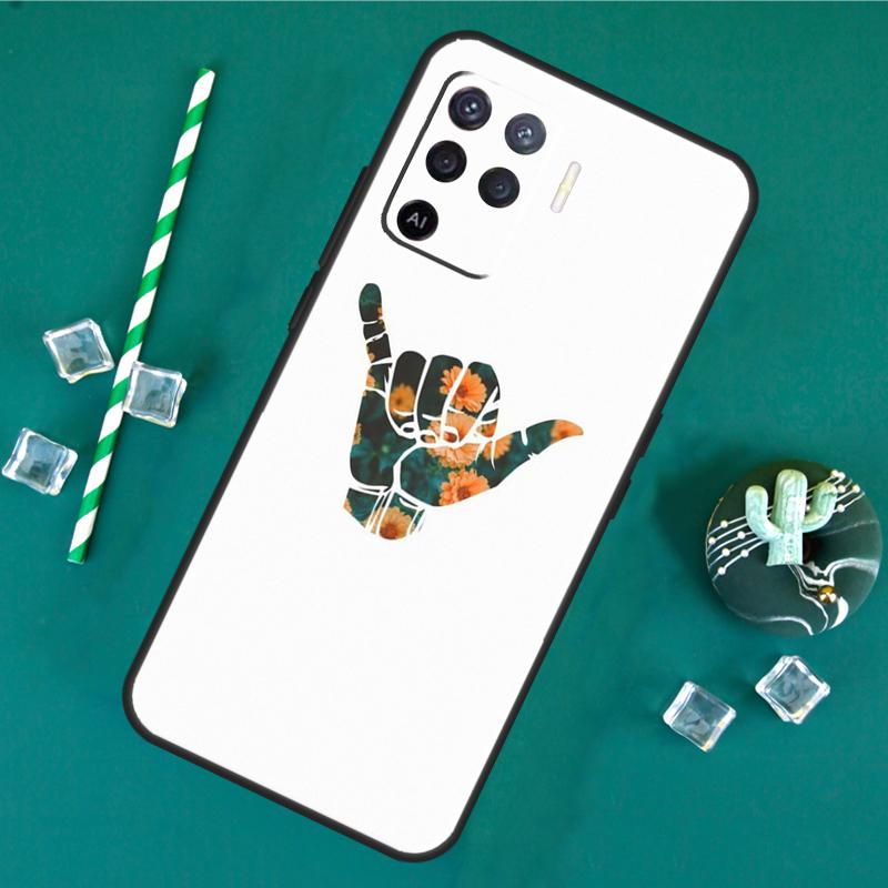 Surfer Surf Hang Loose Shaka Phone Case For Oppo A18 A38 A58 A78 A98 A40 A60 A80 A91 A15 A17 A74 A94 A54 A57S A16 A76 A96