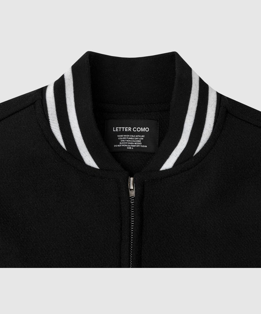 Lettercomo Big Award Stadium Wool Varsity Jacket Black