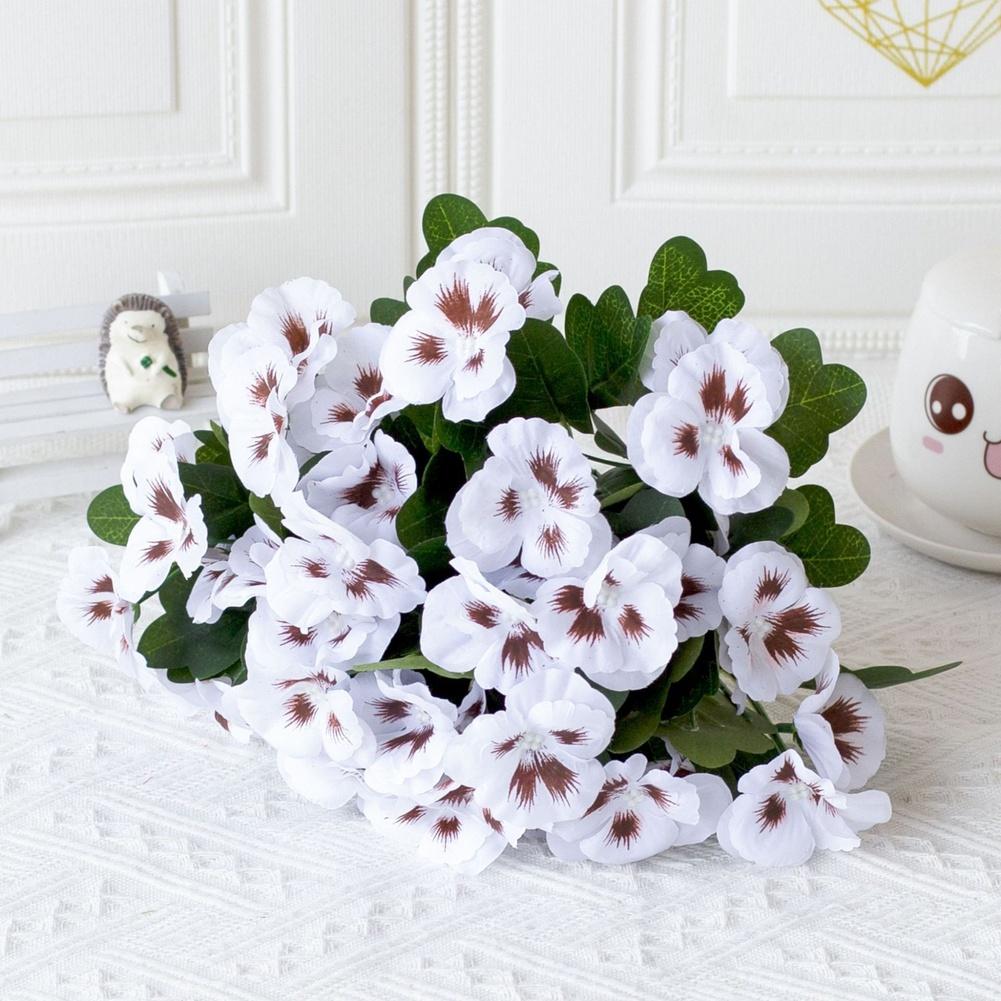 Artificial Spring Blooms Silk Pansy Flowers Hotel Decoration 32cm Long Lightweight Design Easy To Arrange Indoor Outdoor Display