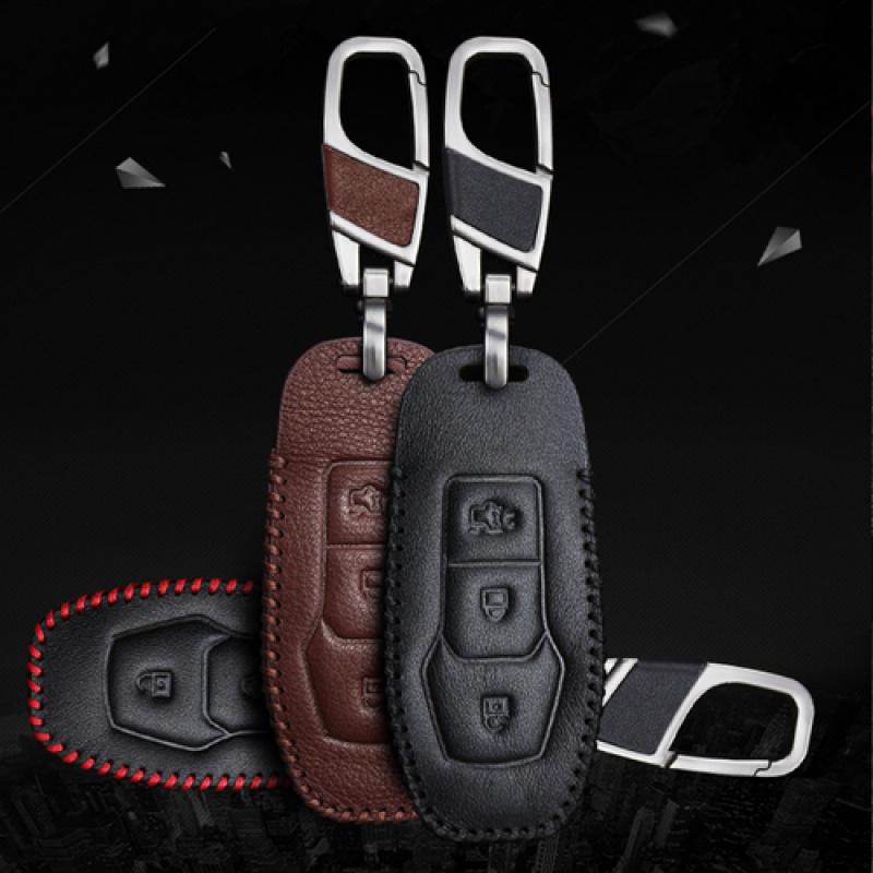 A+ Leather Car Remote Key Fob Case Cover Holder For Ford F-Series Explorer Fusion