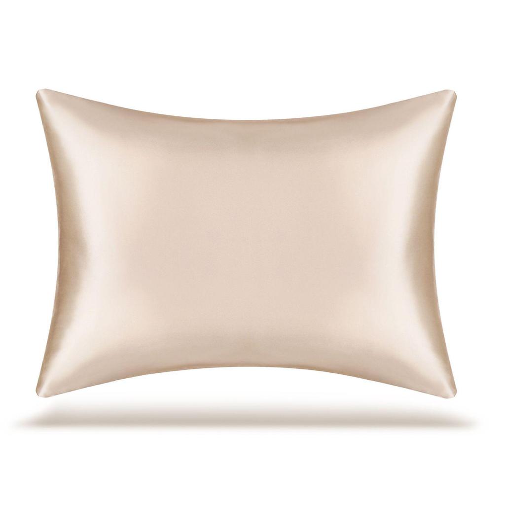 Solid Color Ice Silk Satin Zipper Pillowcase