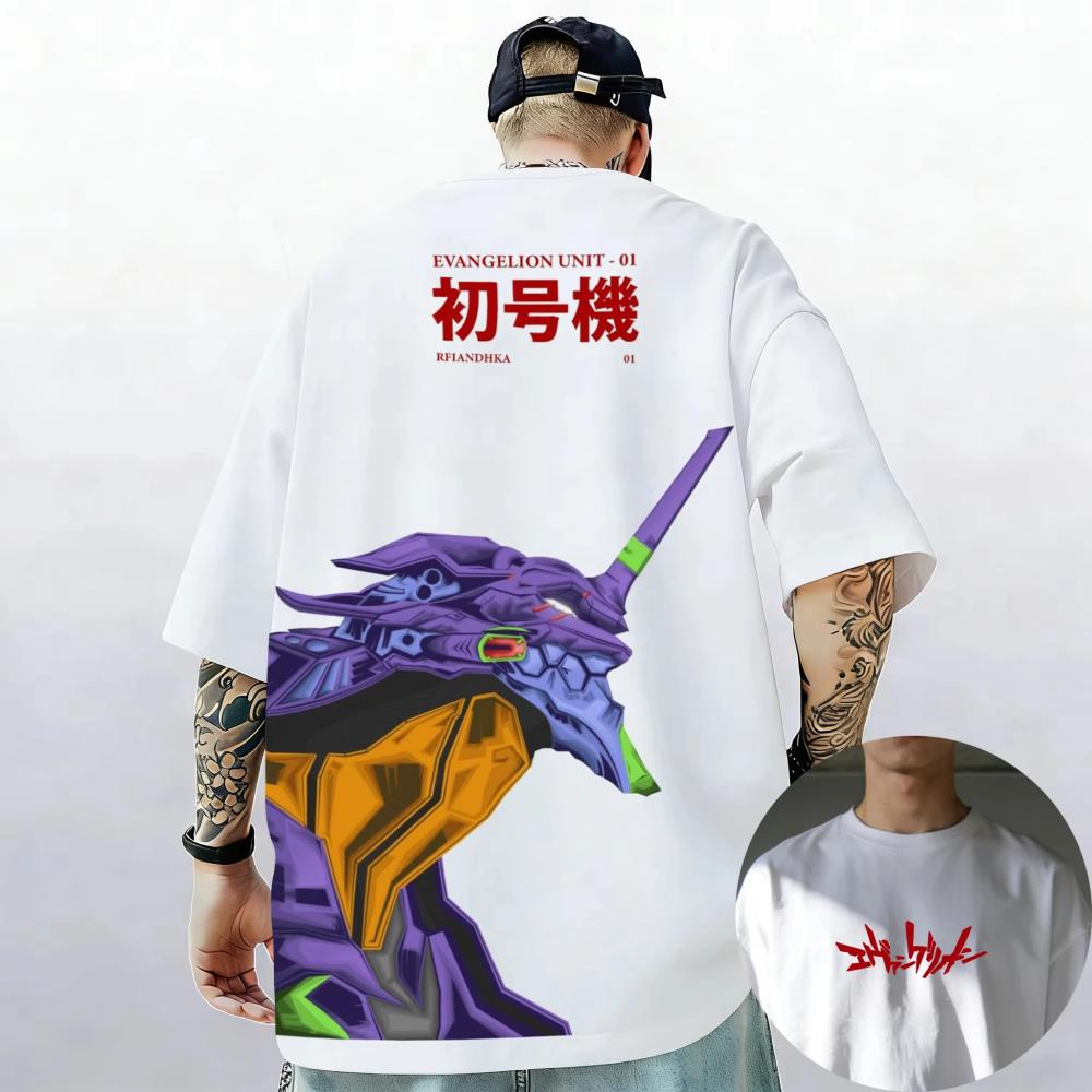2026 Summer Neon Genesis Evangelion Ayanami Rei Asuka Classic Style Short Sleeve T-shirt Men Women Parent-Child Cotton Tee Tops