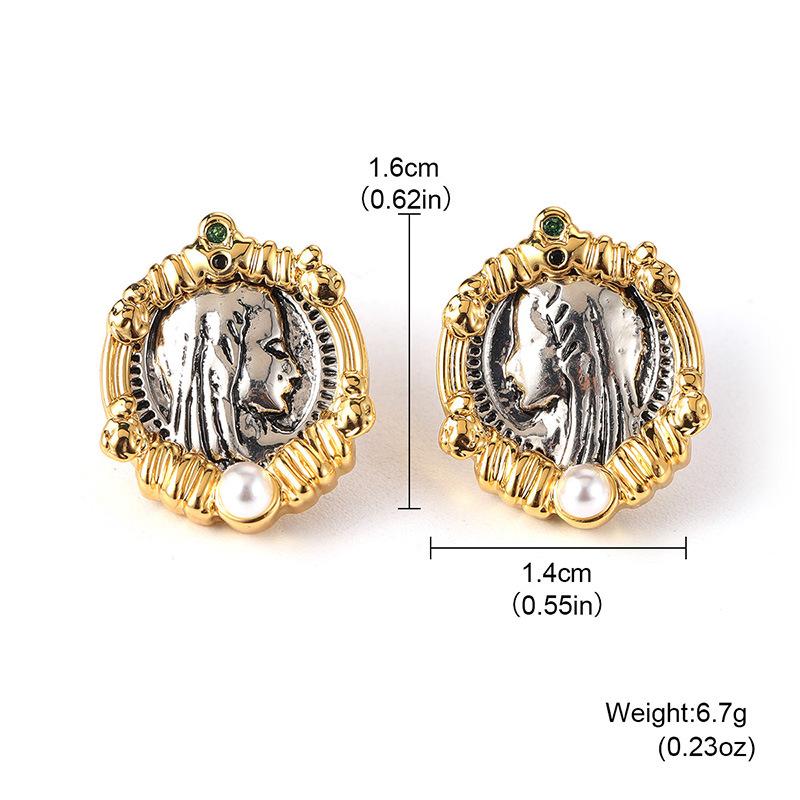 Новые оригинальные дизайнерские европейские и американские ретро серьги-человеческие головы металлические серьги серьги холодного стиля французский темперамент