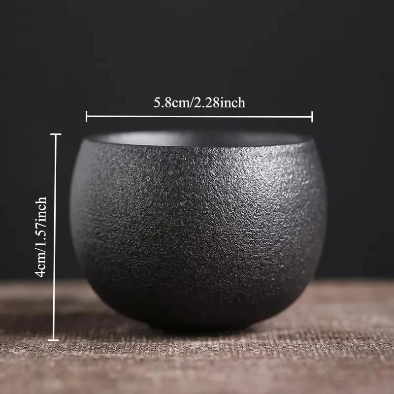Single Ceramic Kung Fu Tea Cup Single Personality Japanese Household Cup Single Tea Retro Japanese Stone Pottery Kung Fu